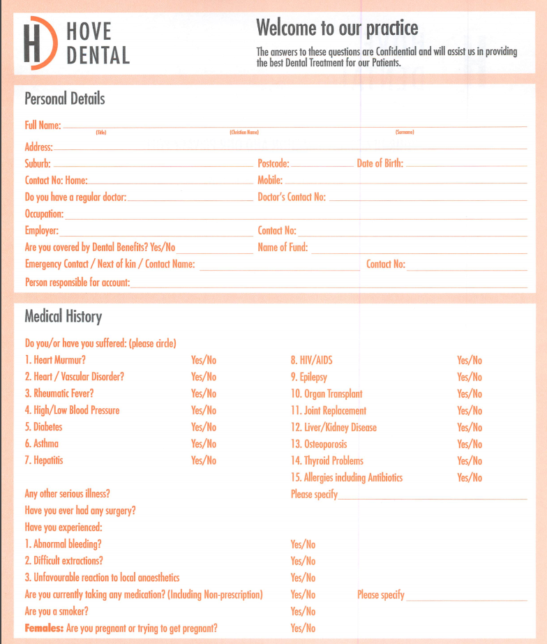 New Patient Information Form