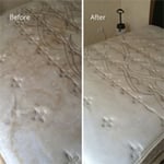 Before and after photos of mattress.
