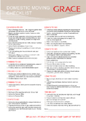 Domestic Removal Checklist