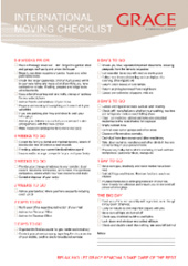 International Removal Checklist