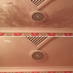 Before and after mould treatment. No re-painting done.