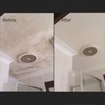 Before and after mould treatment. No re-painting done.