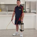 Tile and grout are pre-treated to break down dirt and grime.