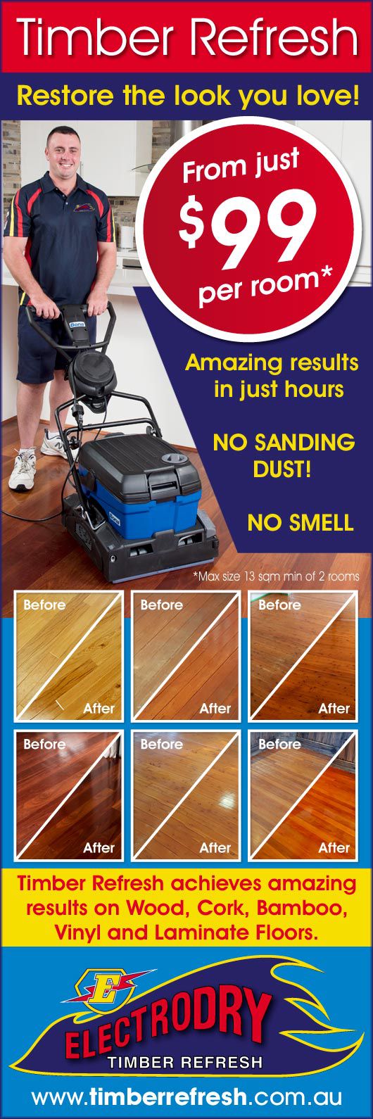 Electrodry Wood Floor Cleaning and Polishing - Promotion