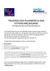 Trusted Gas Plumbers
