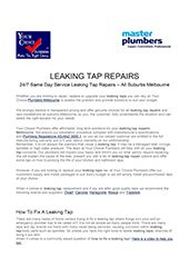 Leaking Tap Repairs