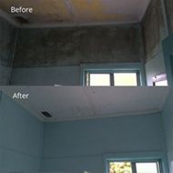 Before and after mould treatment. No re-painting done.